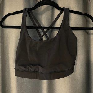 lululemon black sports bra with strappy back